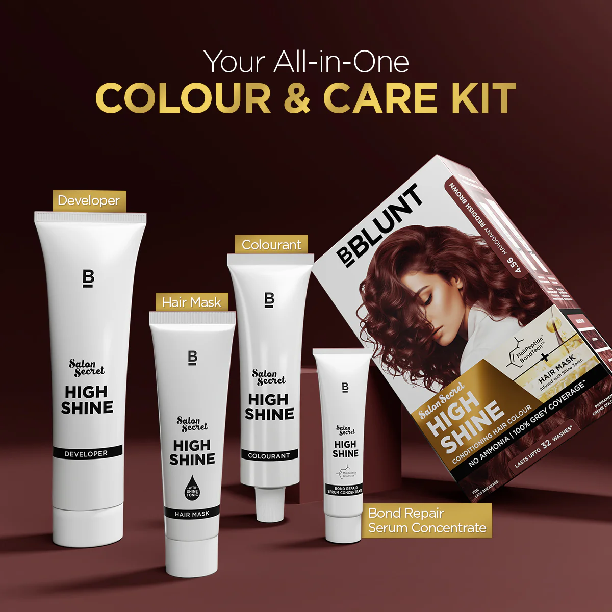 High Shine Conditioning Hair Colour - Mahogany Reddish Brown  (Shade 4.56) - Image 10