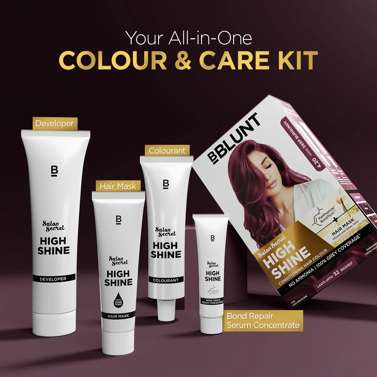 High Shine Conditioning Hair Colour - Wine Deep Burgundy (Shade 4.20) - Image 10
