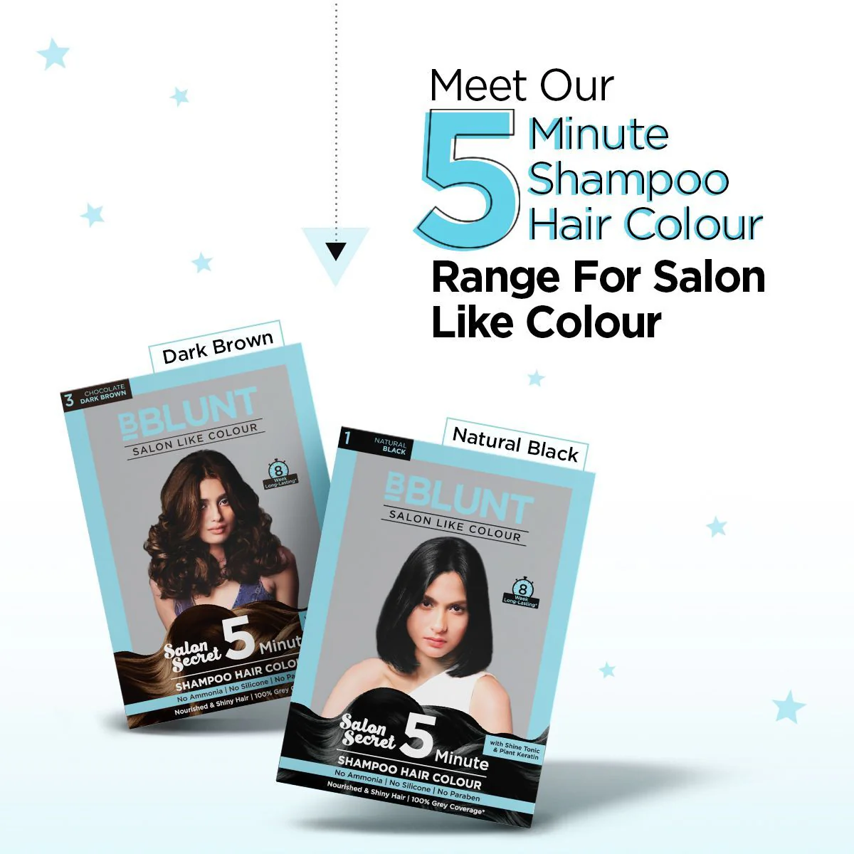 Natural Black 5 Minute Shampoo Hair Colour - 20ml X 5 - Image 4