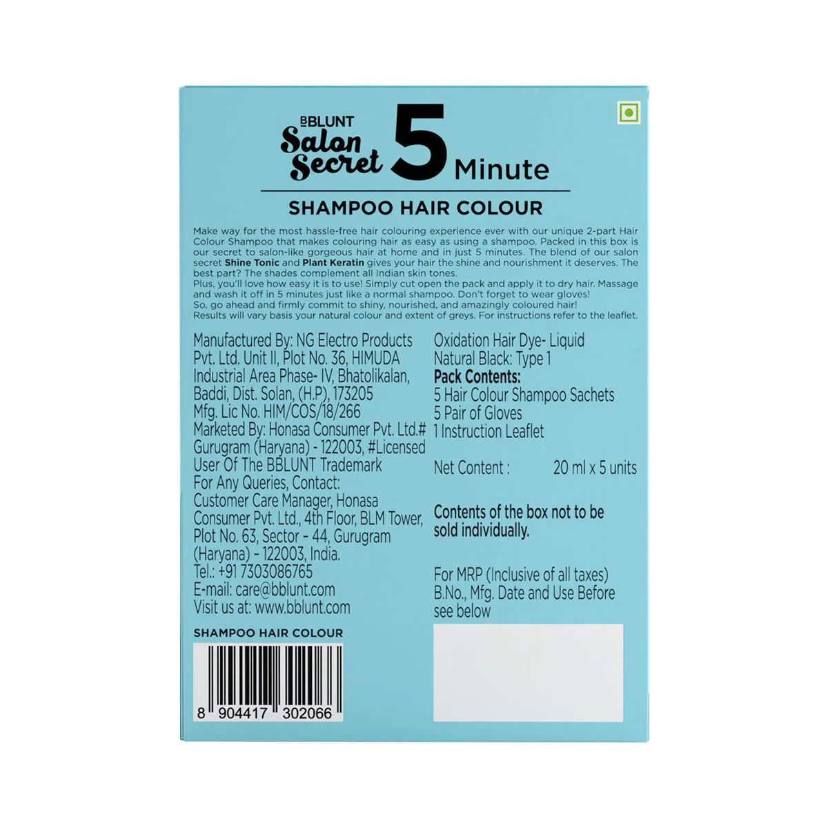 Natural Black 5 Minute Shampoo Hair Colour - 20ml X 5 - Image 6